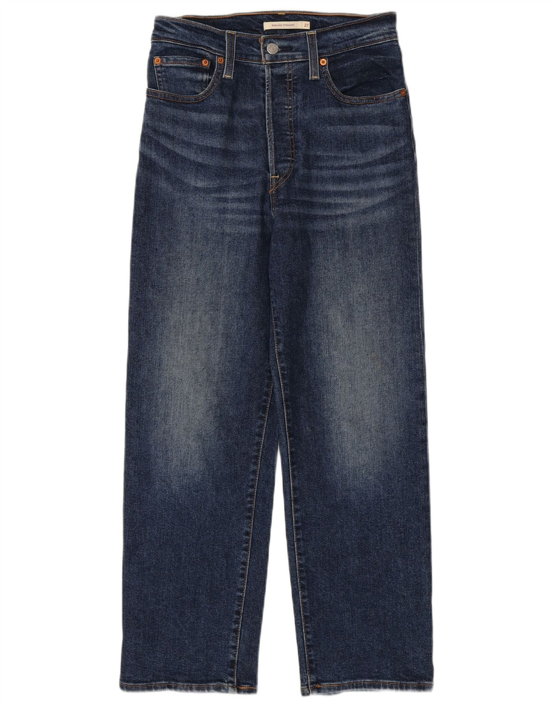Levi's Dame Ribcage Straight Jeans W27 L27 Blå Bomuld