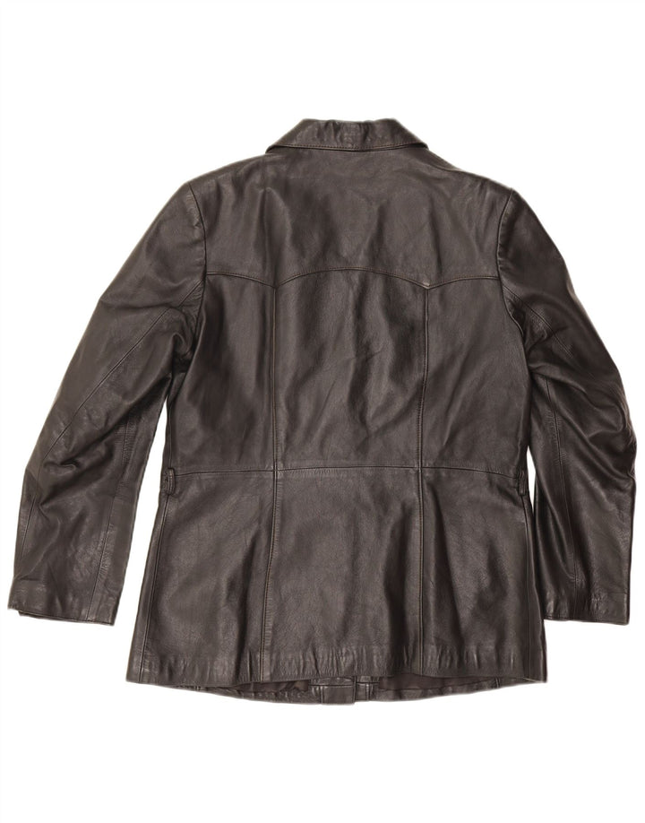 Vintage læderjakke til kvinder EU 42 Stor sort læder