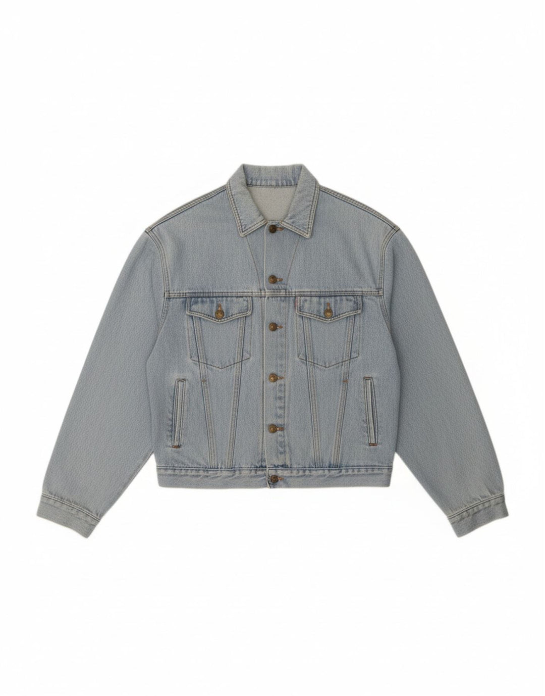 VINTAGE Womens Oversized Denim Jacket UK 10 Small Blue Cotton