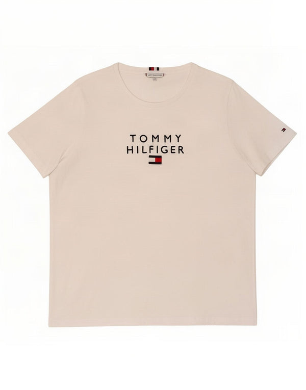 Tommy Hilfiger Dame Grafisk T-Shirt Top UK 20 2XL Hvid