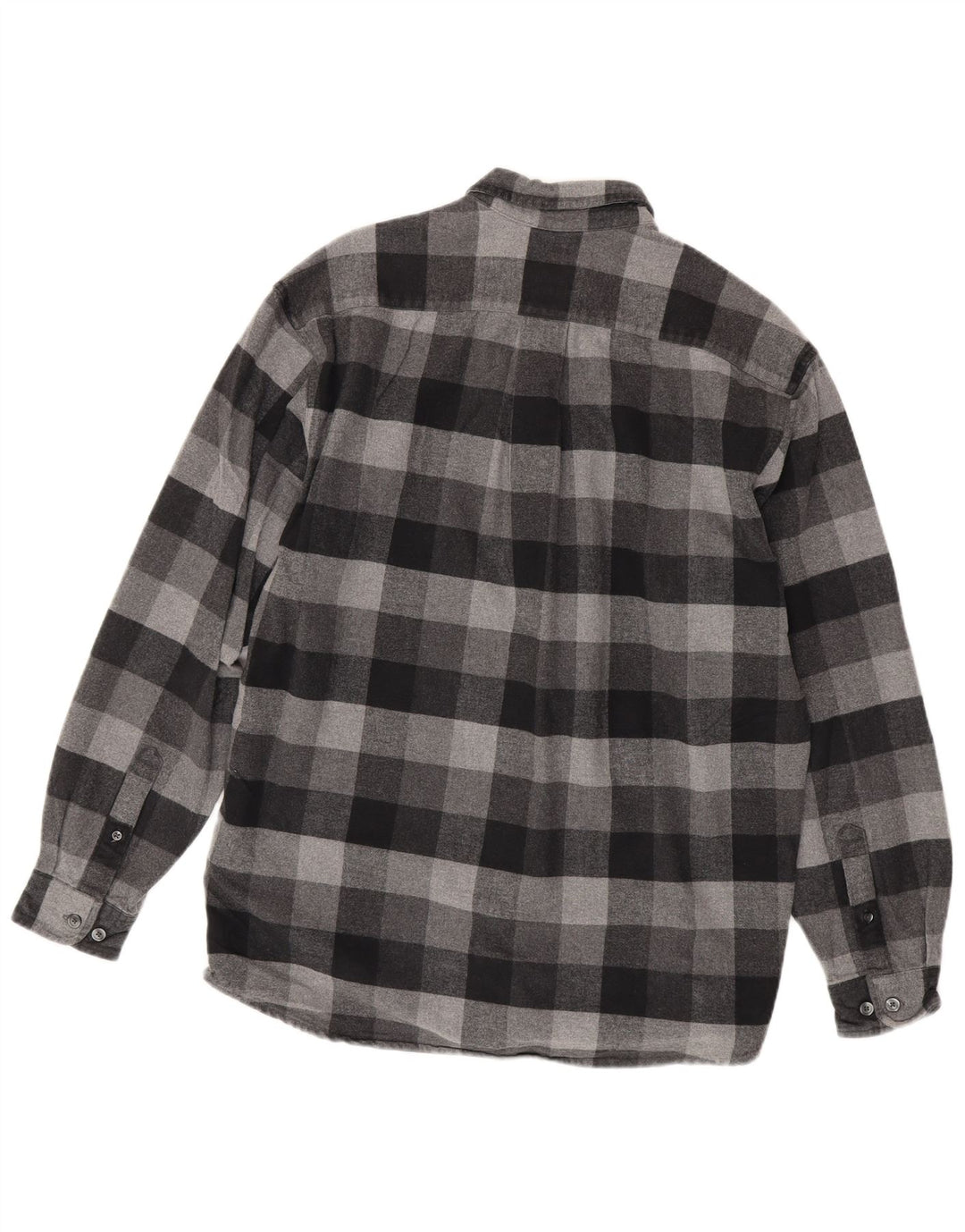 Eddie Bauer Herre Flannel skjorte Medium Grey Gingham Cotton