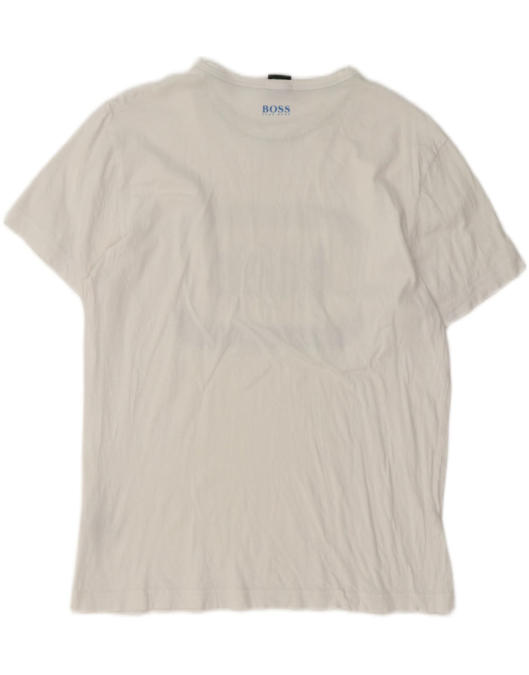 Hugo Boss Herre Regular Fit Grafisk T-shirt Top Medium Hvid Bomuld