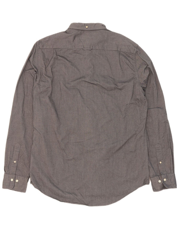 Gant Slim Skjorte til mænd Størrelse 43/44 17 1/2 XL Grå Bomuld