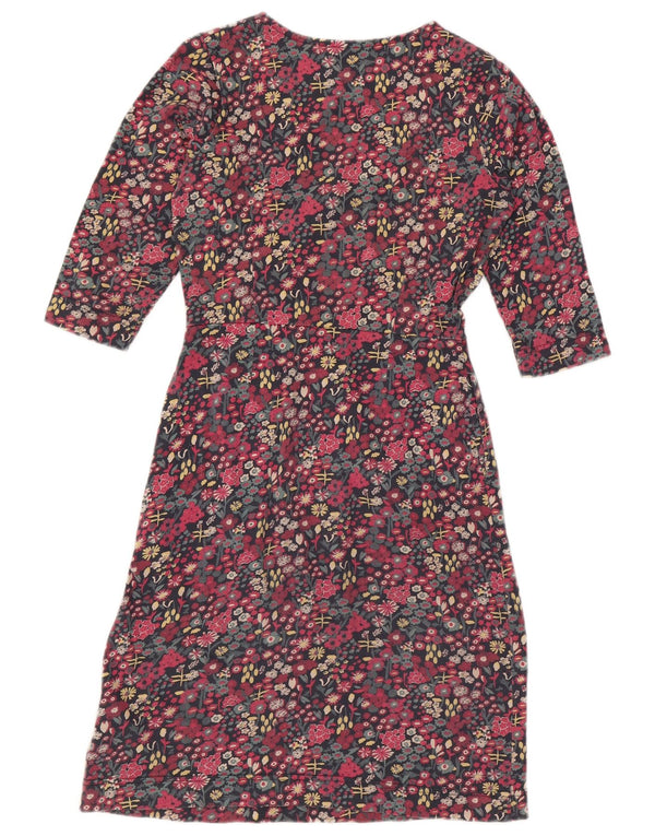 Weird Fish Dame 3/4-ærmet A-Line Kjole UK 8 Small Multicolored Floral