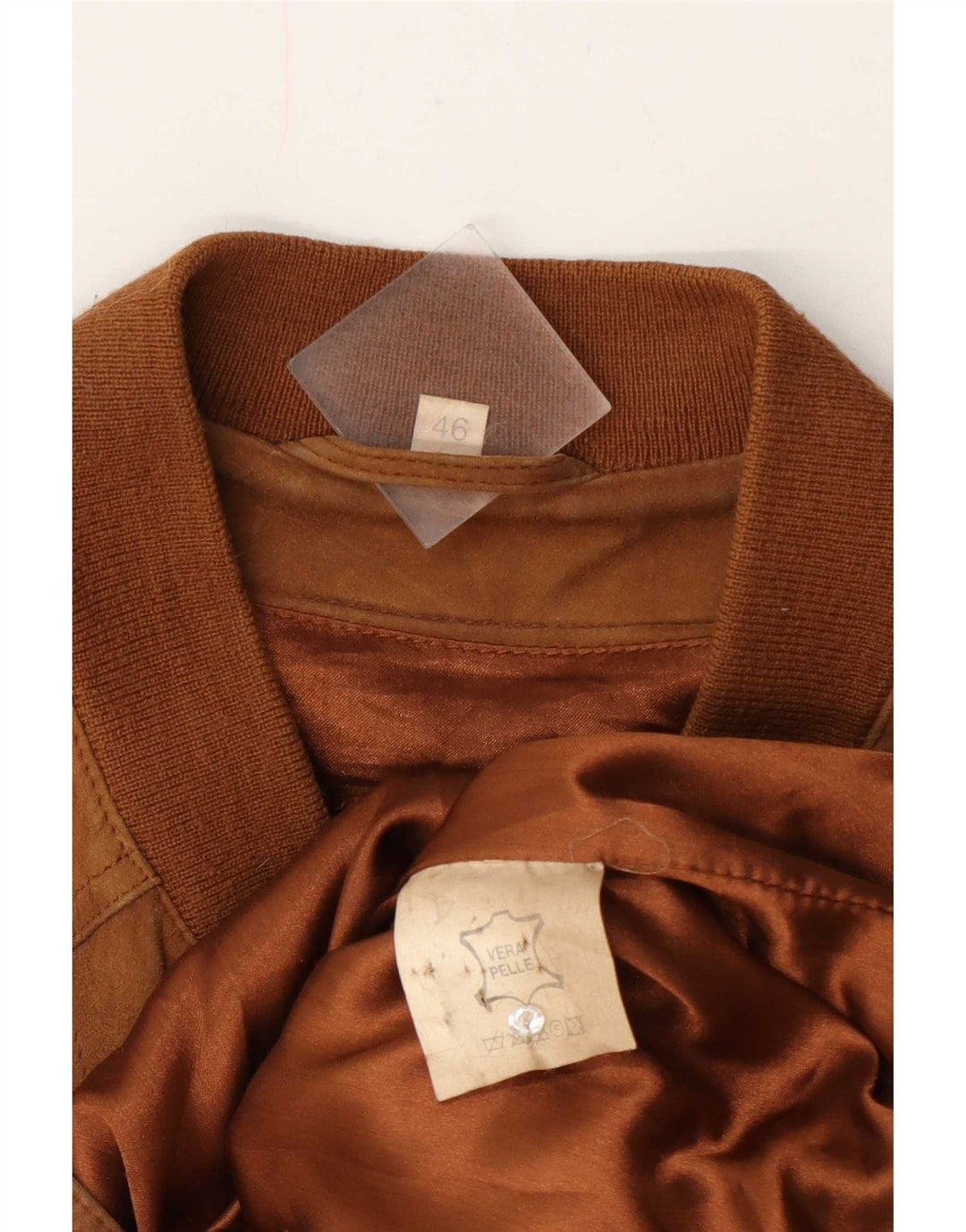 Vintage herre ruskind bomberjakke IT 46 lille beige læder