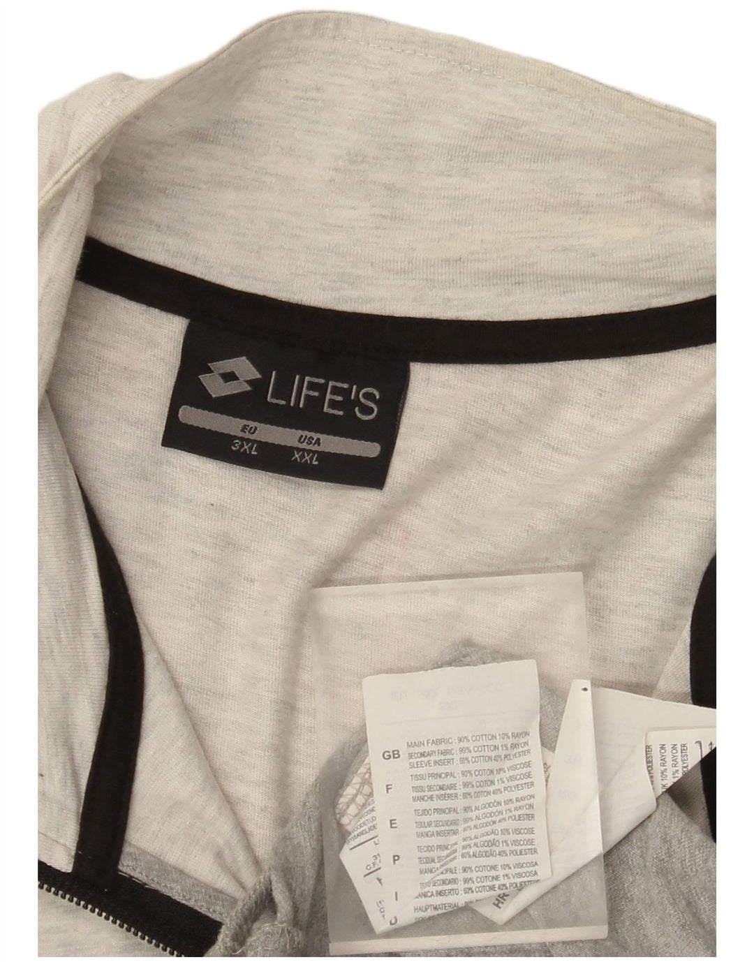 Lotto Herre træningsdragt Topjakke 2XL Grå Colourblock Bomuld