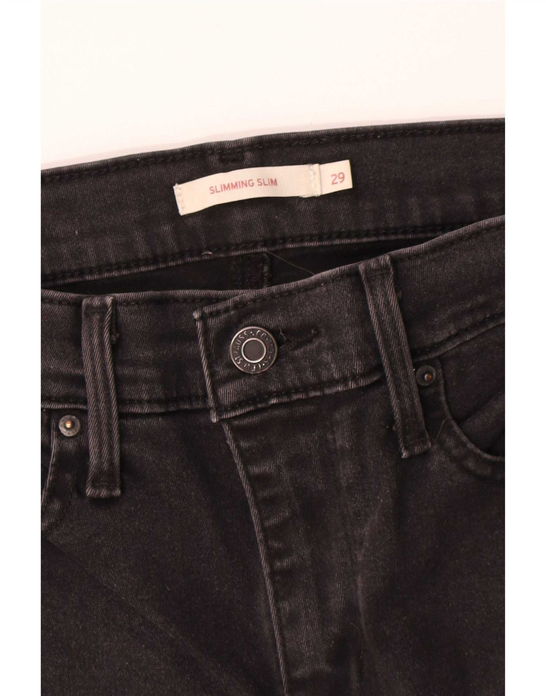 Levi's Womens Slimming Slim Jeans W29 L32 Sort Bomuld
