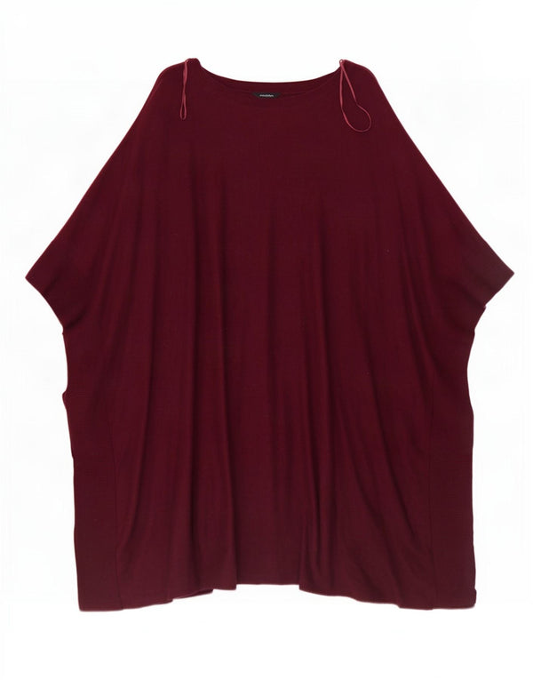 Marks & Spencer Dame Autograph Poncho Jumper UK 20/22 2XL Burgundy