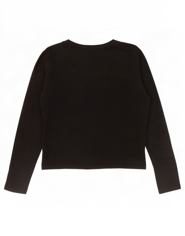 Zara Dame Crop Top Langærmet UK 12 Medium Sort