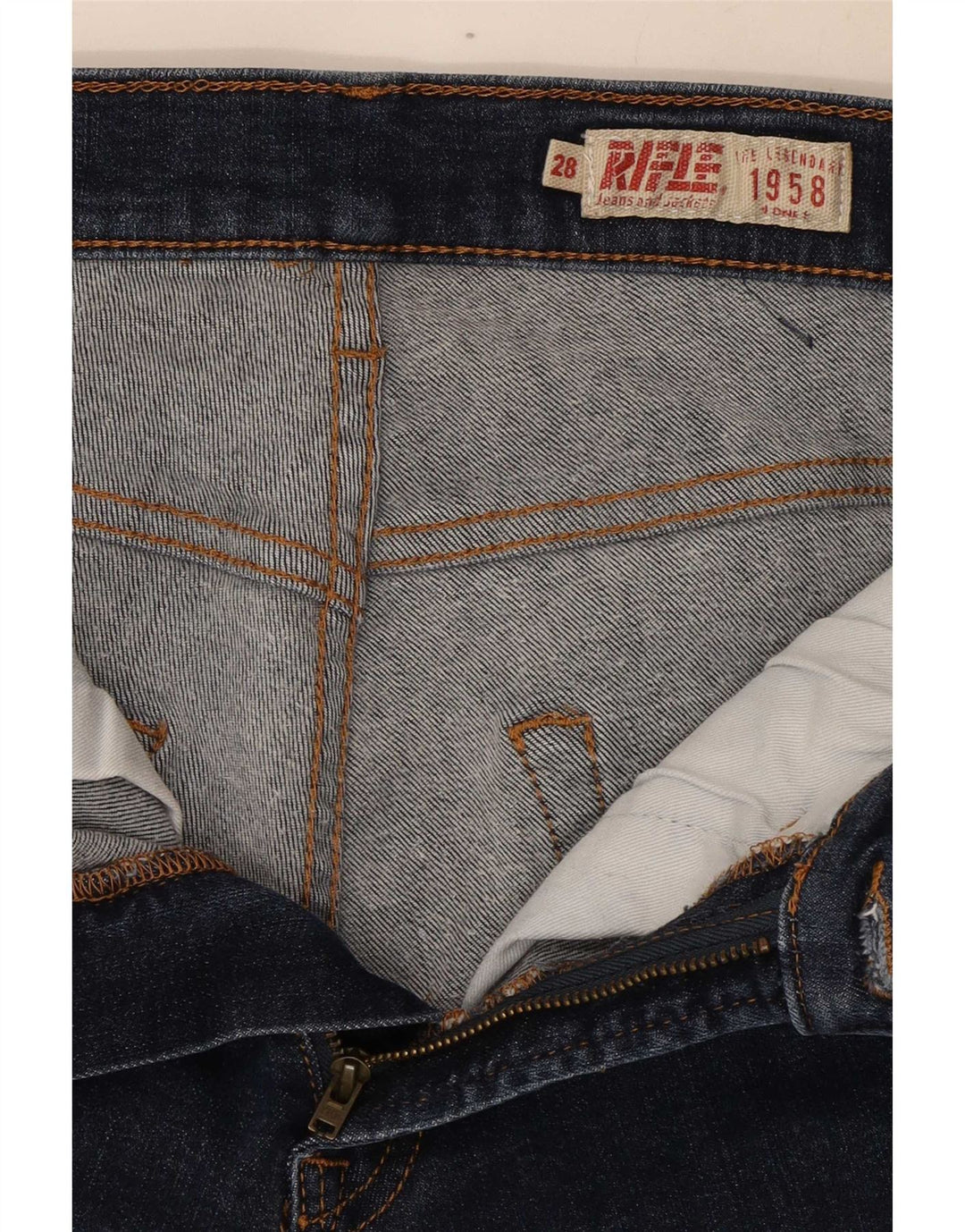 Rifle Dame Slim Jeans W28 L32 Marineblå Bomuld