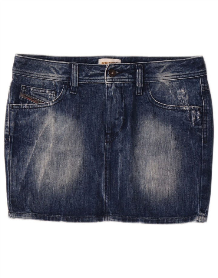 Diesel Dame Mini Denim Nederdel W28 Medium Blue Bomuld