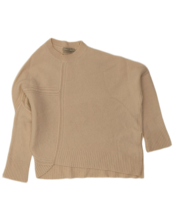 All Saints Womens Batwing Crew Neck Jumper Sweater UK 10 Small Off White