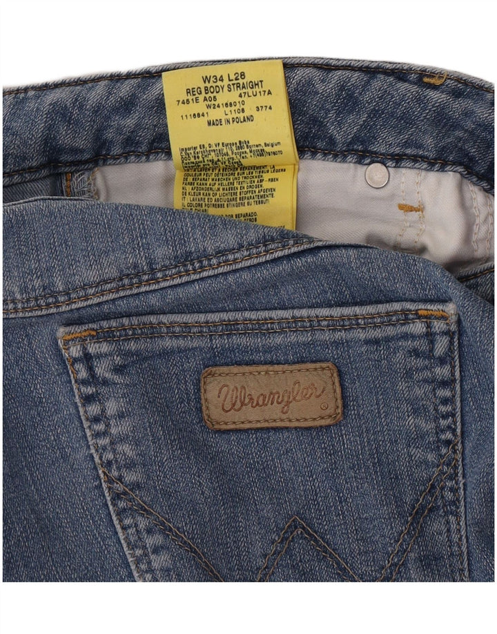 Wrangler lige jeans til kvinder W34 L28 blå bomuld
