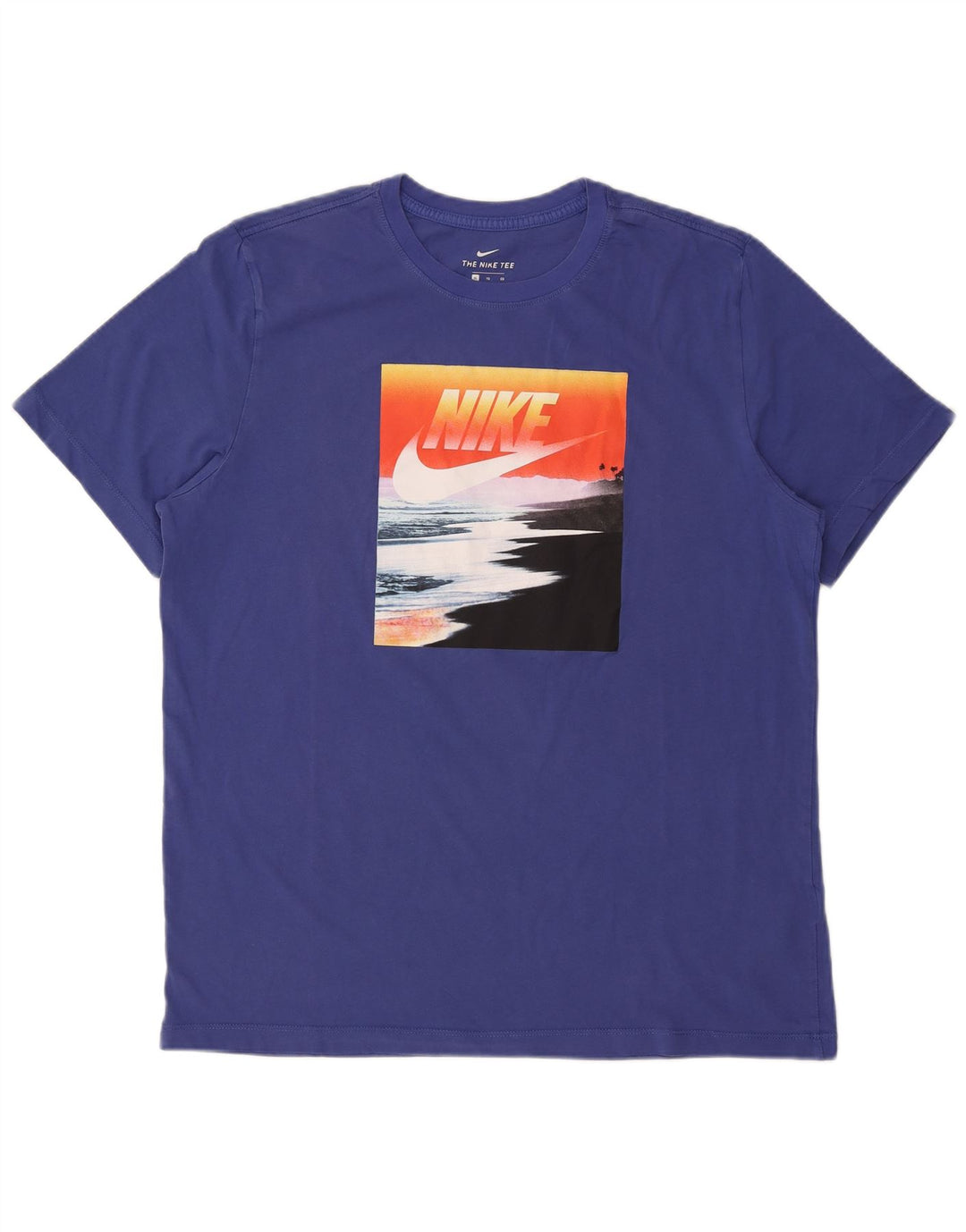 Nike grafisk T-shirt top til mænd XL blå bomuld