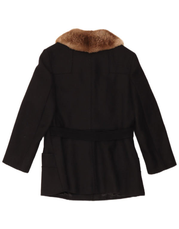 Your Sixth Sense Womens Overcoat UK 10 Small Black Wool