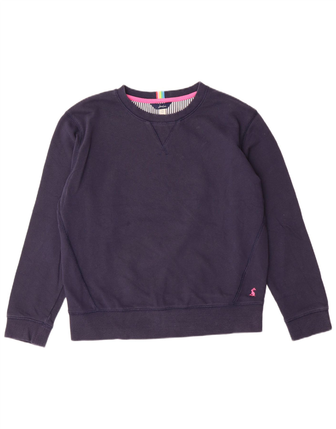 JOULES Dame Oversized Sweatshirt Jumper UK 8 Lille marineblå bomuld