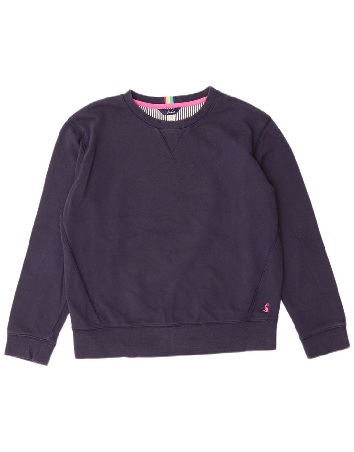 JOULES Dame Oversized Sweatshirt Jumper UK 8 Lille marineblå bomuld