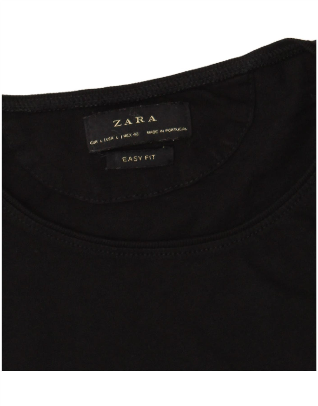 ZARA Herre Easy Fit T-Shirt Top Stor Sort