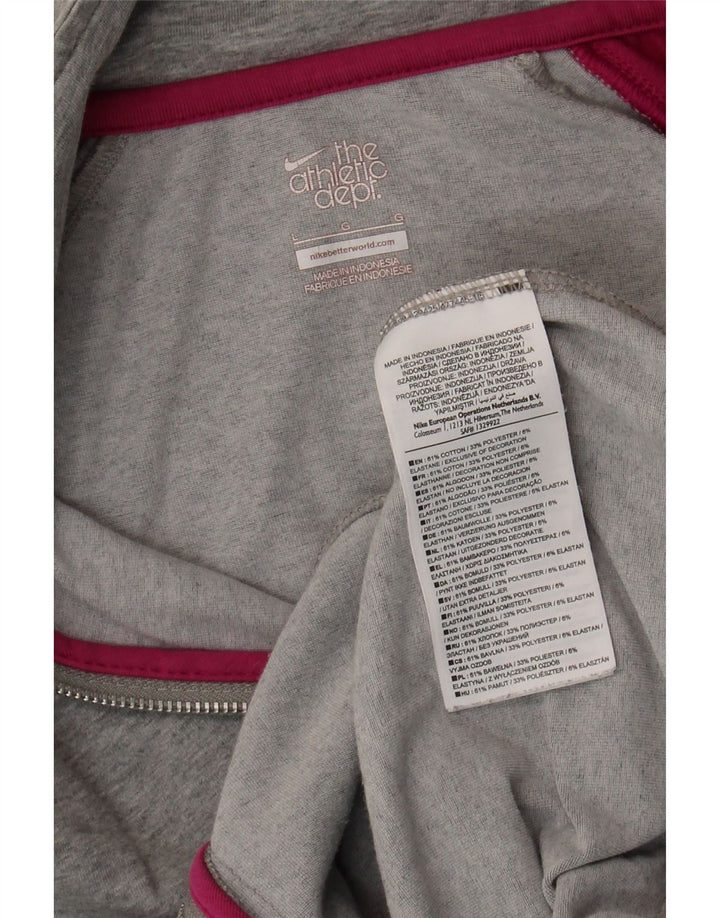 Nike træningsdragt topjakke til kvinder UK 16 Stor grå farveblok bomuld