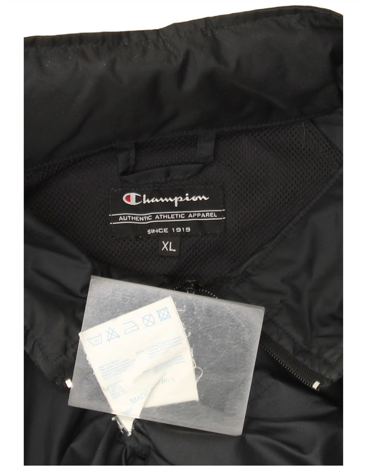 Champion Regnjakke med hætte til mænd UK 42 XL Sort polyamid
