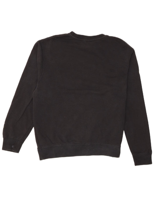 Nike Herre Swoosh Grafisk Sweatshirt Jumper Medium Sort Bomuld