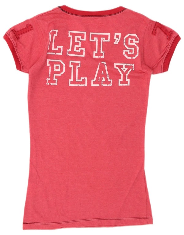 HARD ROCK CAFE Girls New Dalhi Grafisk T-Shirt Top 13-14 år XS Pink