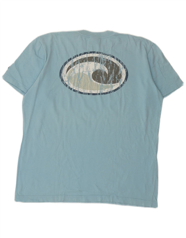 Murphy & Nye Herre Grafisk T-Shirt Top Stor Blå Bomuld