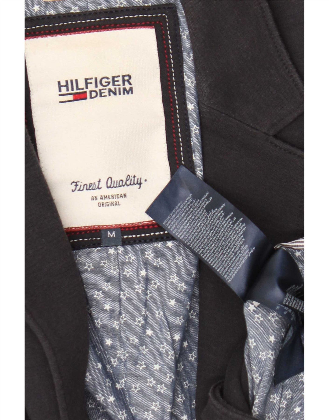 Tommy Hilfiger Dame 1 Knap Blazer Jakke UK 12 Medium Marineblå Bomuld