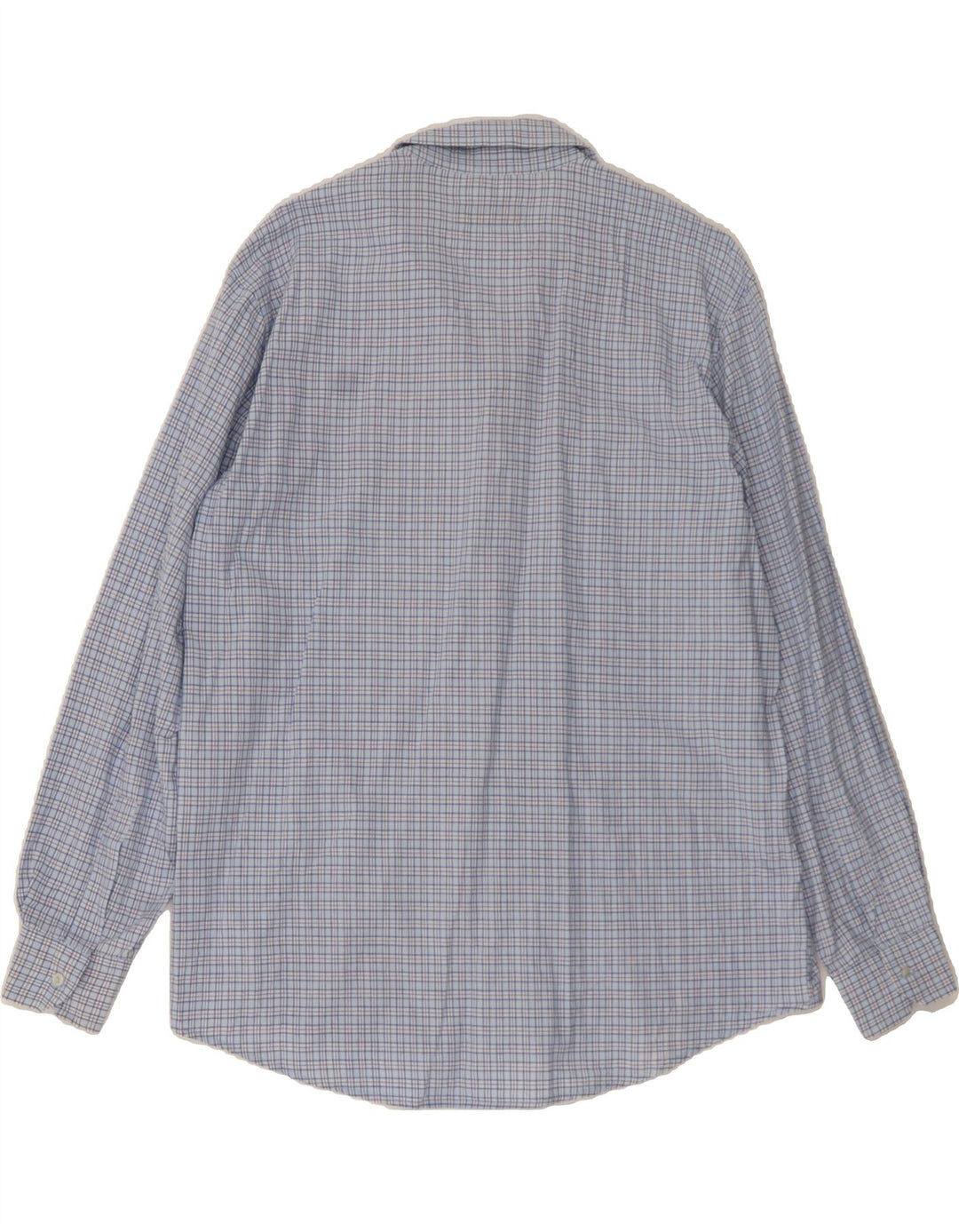 CROWN Mens Shirt Large Blue Check Cotton Vintage Crown and Second-Hand Crown from Messina Hembry 