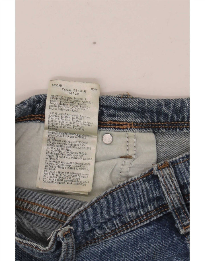 Wrangler Herre Regular Fit Straight Jeans W38 L32 Blå Bomuld