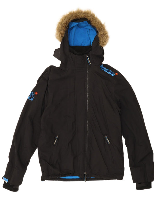 SUPERDRY Herre Windcheater Hættevindjakke UK 40 Large Black