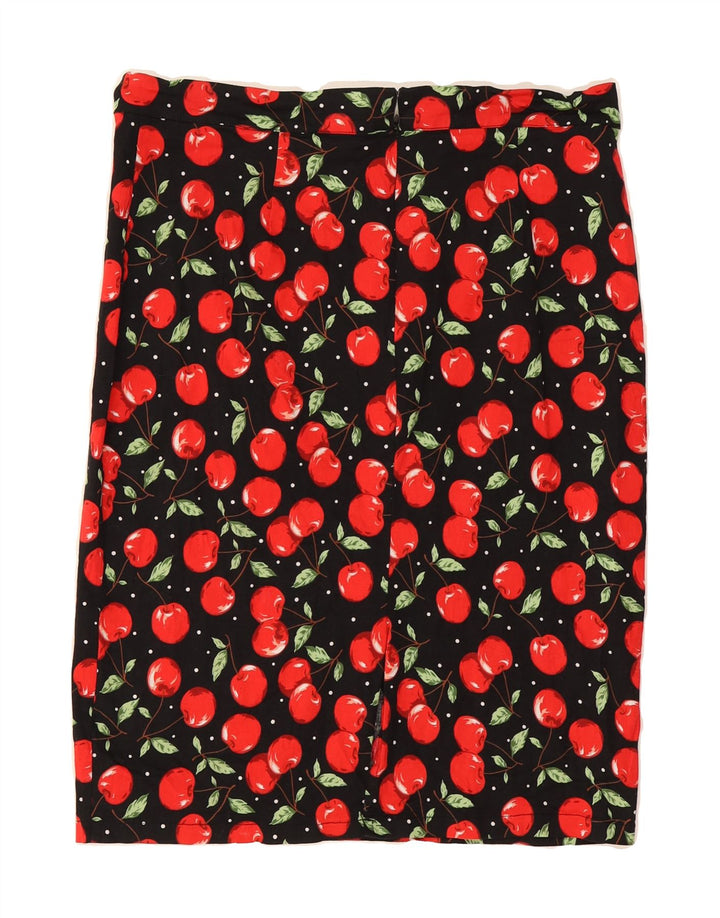 LINDY BOP Womens Abstract Pattern Straight Skirt UK 18 XL W34  Black Vintage Lindy bop and Second-Hand Lindy bop from Messina Hembry 