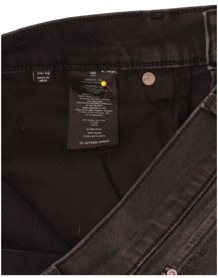 G-Star Slim Jeans til mænd W34 L32 Grå bomuld