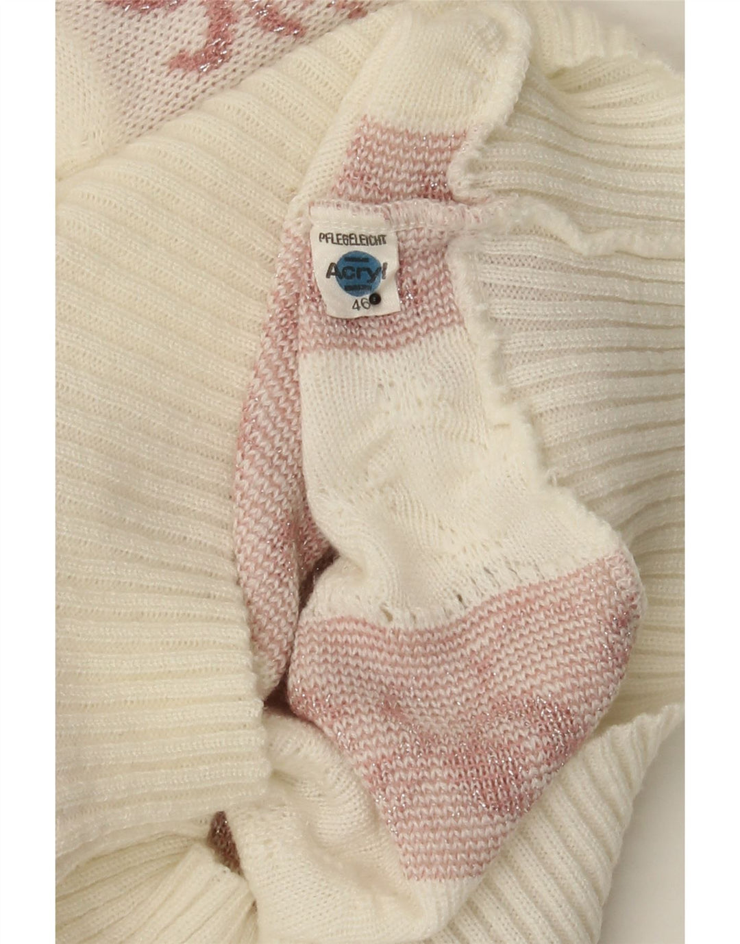 VINTAGE Womens 3/4 Sleeve Crew Neck Jumper Sweater IT 46 Large White Vintage Vintage and Second-Hand Vintage from Messina Hembry 