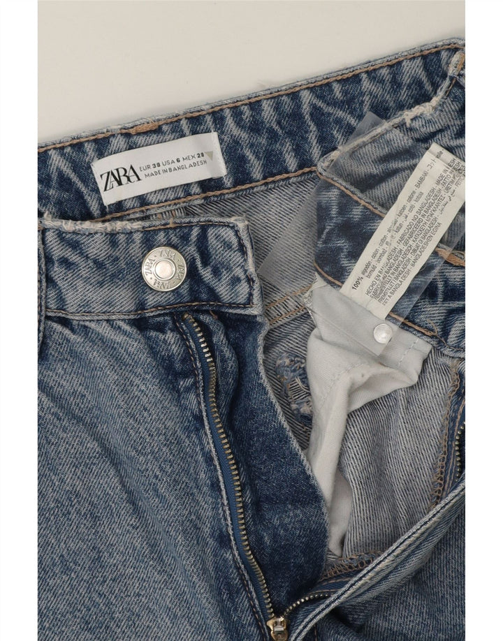ZARA Womens Distressed Straight Jeans EU 38 Small W28 L28 Blue Cotton Vintage Zara and Second-Hand Zara from Messina Hembry 