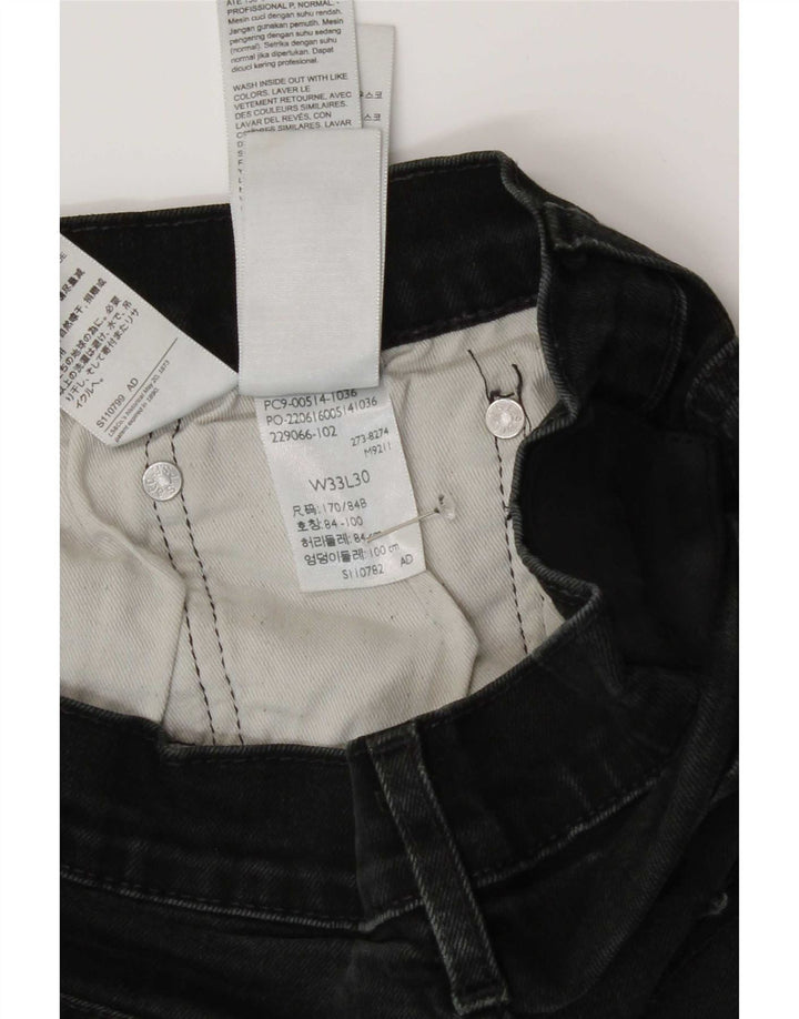 Levi's Straight Jeans til mænd W33 L30 Sort bomuld