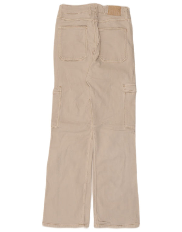 Zara Girls Cargo Bootcut Jeans 13-14 år W26 L28 Off White