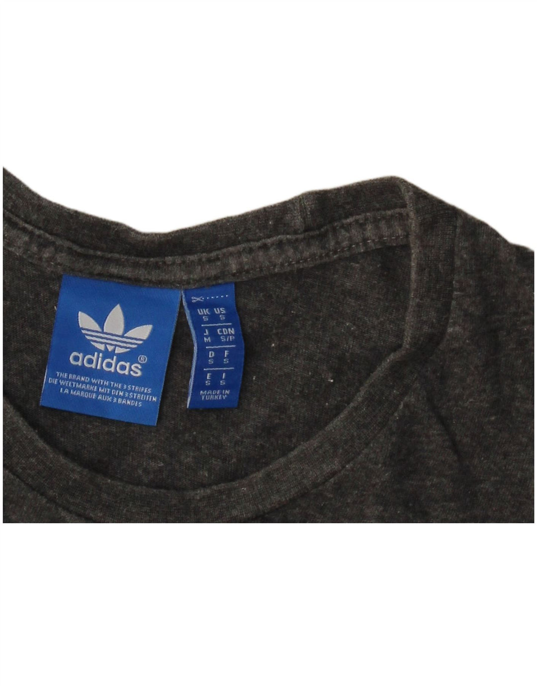 ADIDAS Womens Graphic T-Shirt Top UK 10 Small Grey