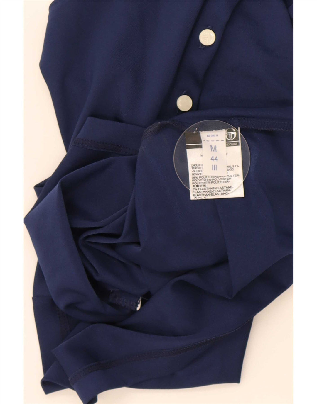 Sergio Tacchini Dame poloshirt IT 44 Medium Navy Blue Colourblock