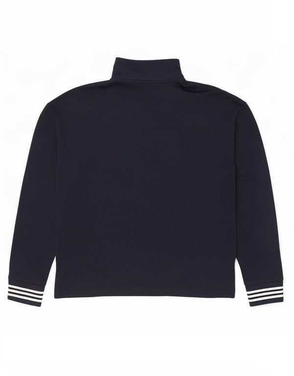 Nautica Mens Zip Neck Sweatshirt Jumper Medium Navy Blue Cotton