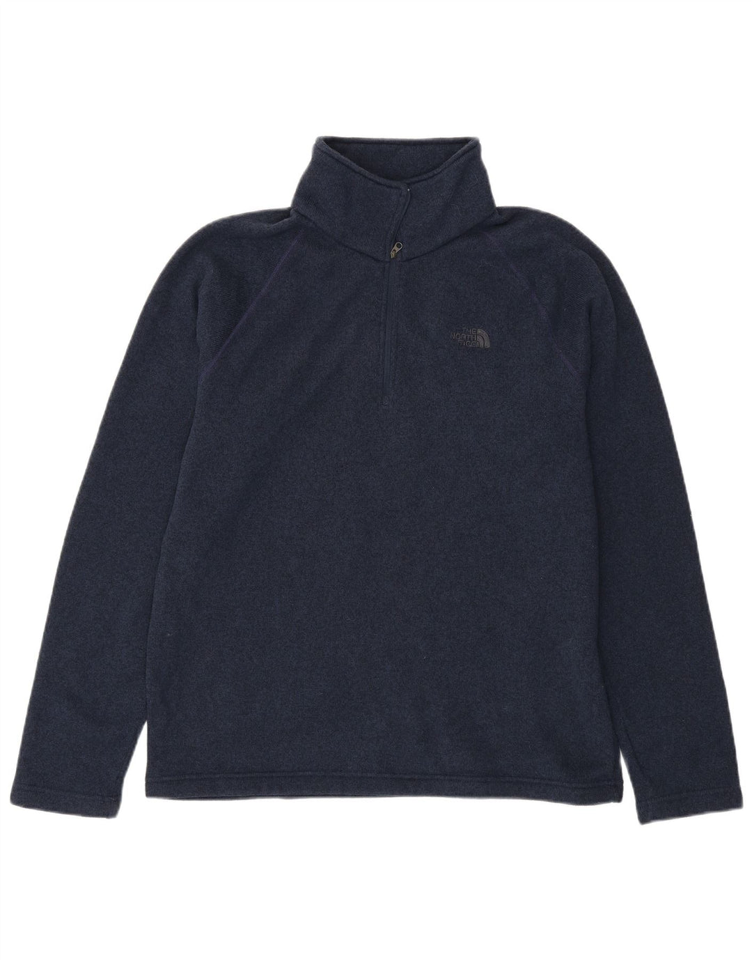 THE NORTH FACE Sweatshirt med lynlås til mænd Large Navy Blue Flecked