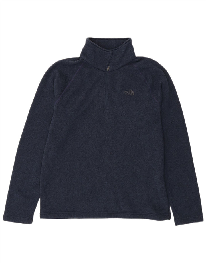 THE NORTH FACE Sweatshirt med lynlås til mænd Large Navy Blue Flecked