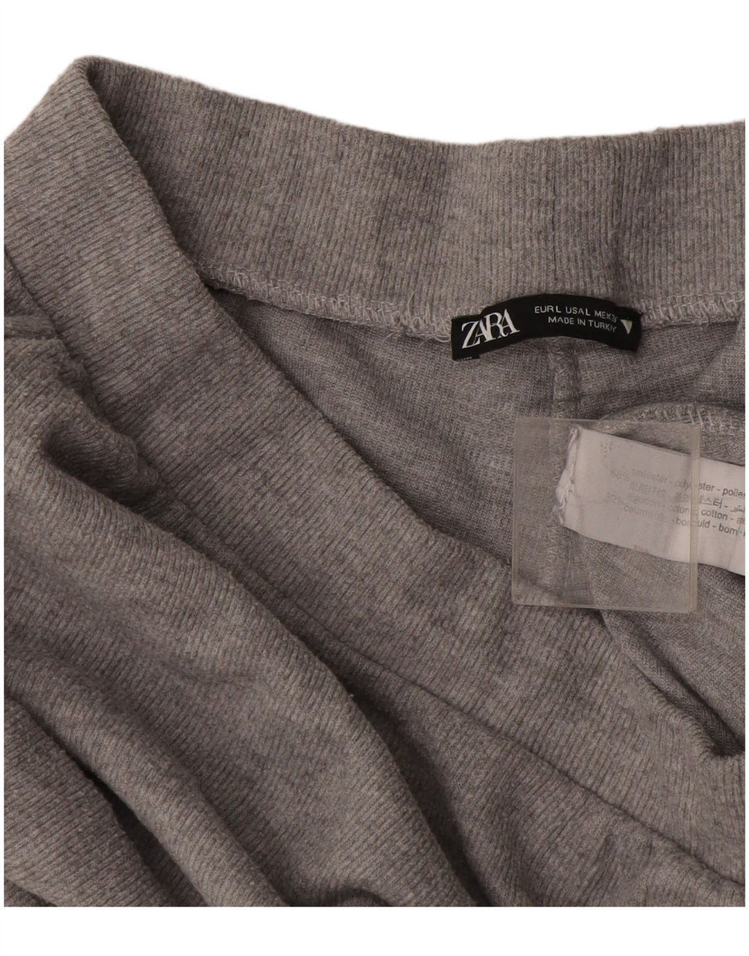 Zara Træningsdragtsbukser til kvinder UK 14 Large Grå Polyester