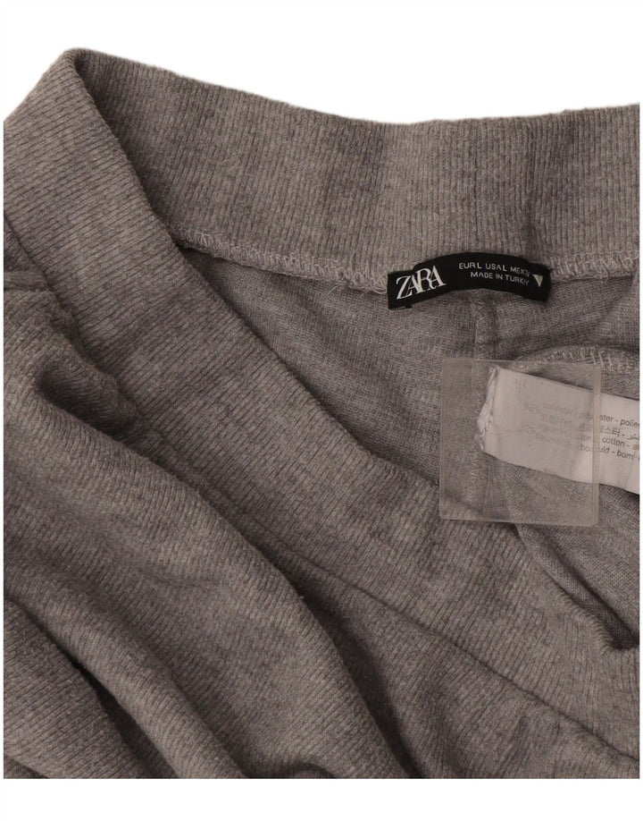 Zara Træningsdragtsbukser til kvinder UK 14 Large Grå Polyester