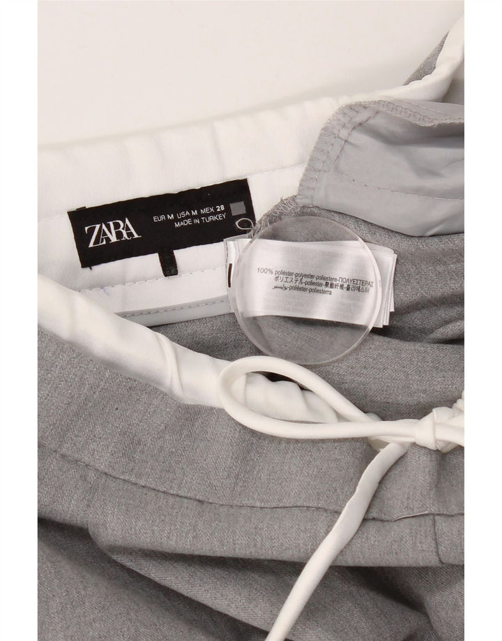 ZARA Pegged Chino-bukser til kvinder Medium W30 L28 Grå polyester