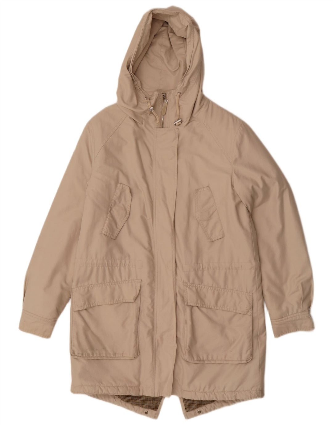 Hobbs Dame Oversized Parka Jacket UK 8 Small Beige Bomuld