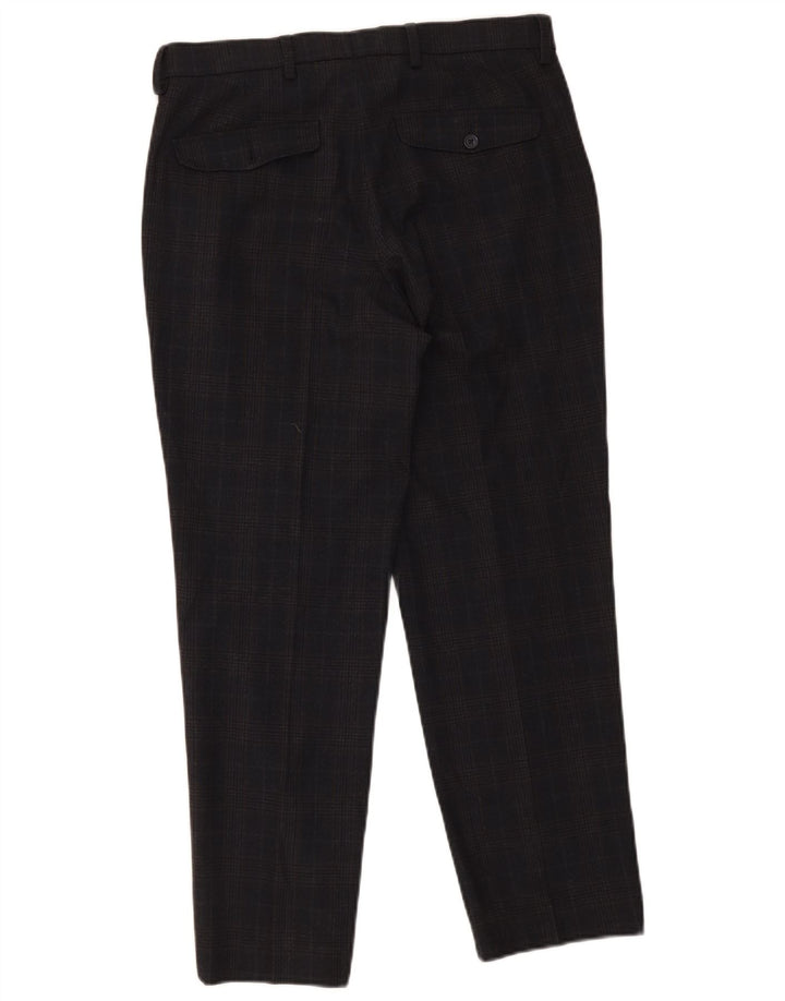 Marks & Spencer Herre Regular Fit Suit Bukser W32 L29 Navy Blue Check