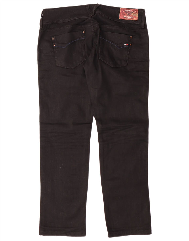 TOMMY HILFIGER Womens Straight Jeans W32 L30 Black Cotton
