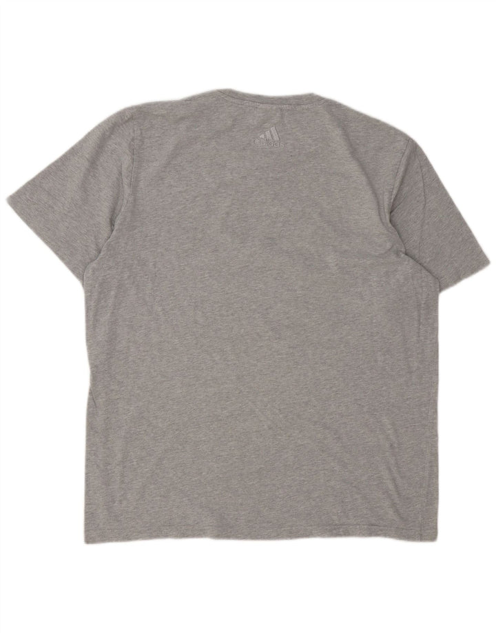 Adidas Herre Grafisk T-Shirt Top Stor Grå Bomuld