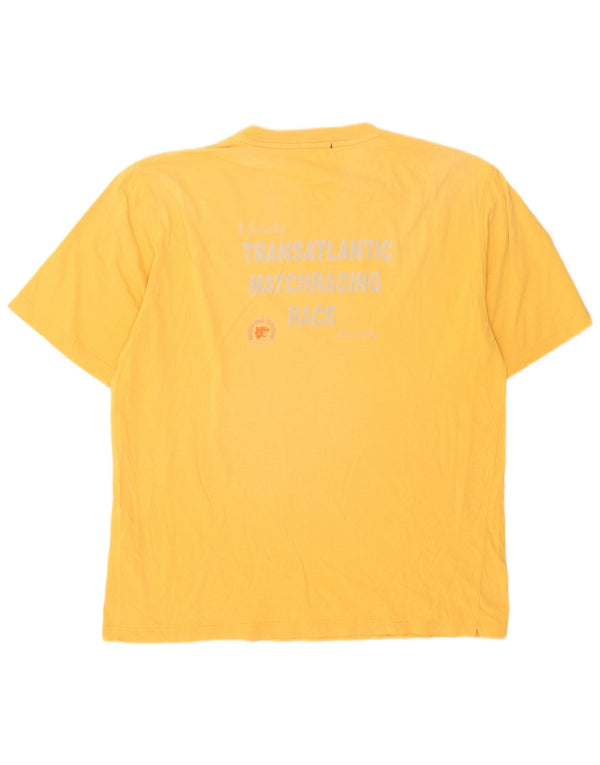Marina Yachting Herre Grafisk T-Shirt Top XL Gul Bomuld